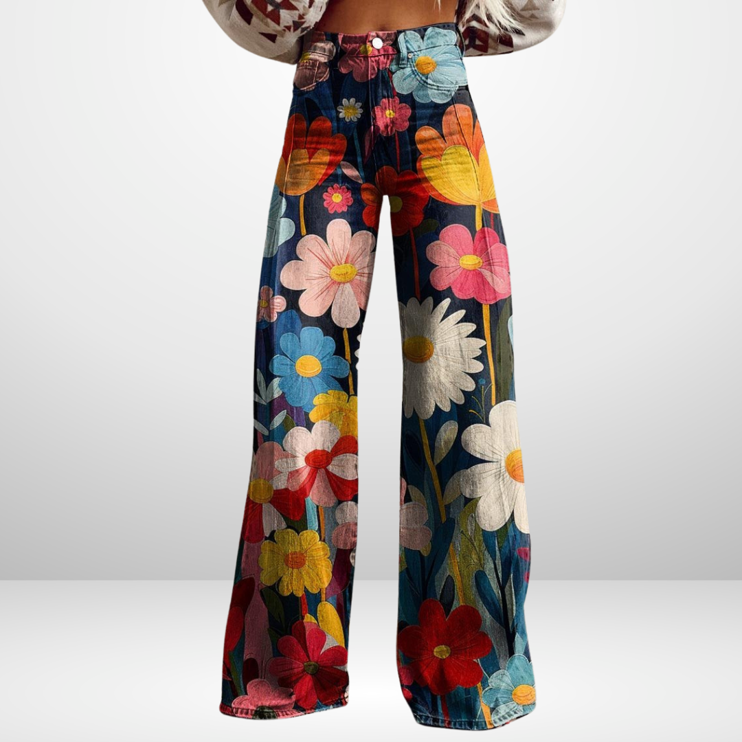BRENNA™ | Pantalon Vintage à l’Élégance Florale Intemporelle