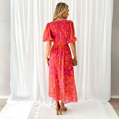 Nyegaard™ | Robe longue rouge et rose