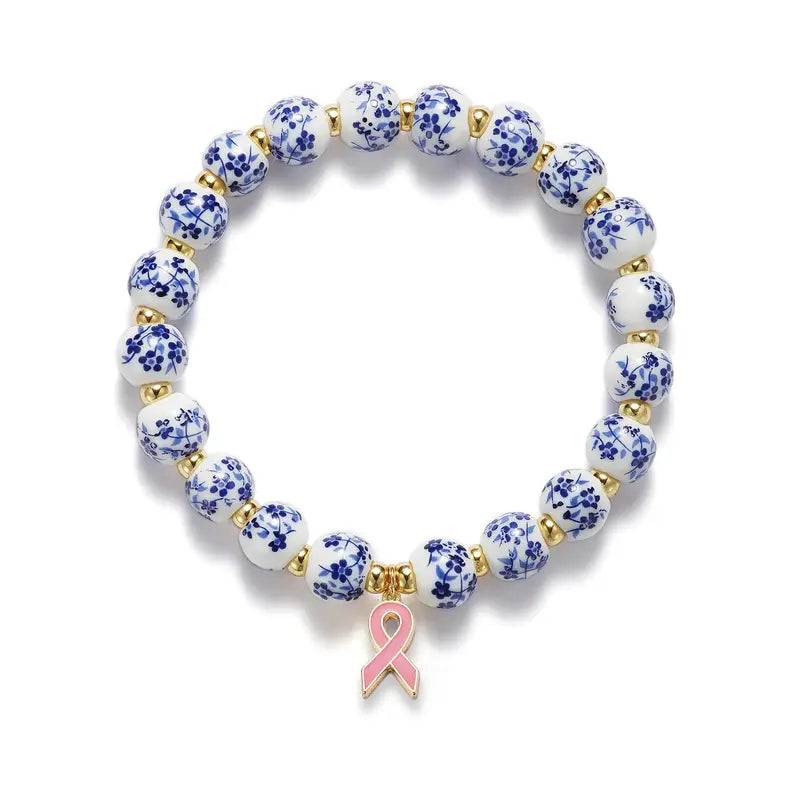 Bracelet Pink Ribbon & Floral | Soutenez la lutte contre le cancer du sein (1+1 GRATUIT)