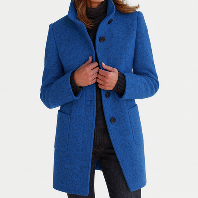 LIDIA | Manteau col montant en laine mélangée