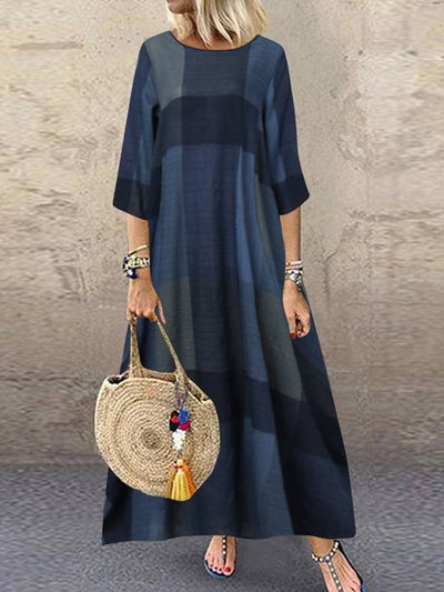 Viola – Robe Longue à Carreaux Douce